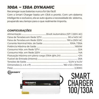 Fonte Automotiva Taramps Carregador Bateria 100~130 Amperes Dynamic Bivolt Automático 12v - Usina Imagem de Fonte Automotiva Taramps Carregador Bateria 100~130 Amperes Dynamic Bivolt Automático 12v