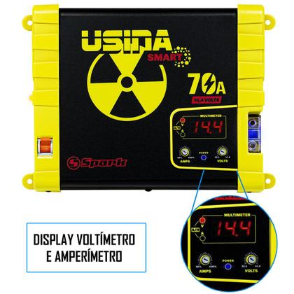 Fonte Carregador Automotiva Usina 70A Plus Display Voltímetro e Amperímetro Imagem de Fonte Carregador Automotiva Usina 70A Plus Display Voltímetro e Amperímetro