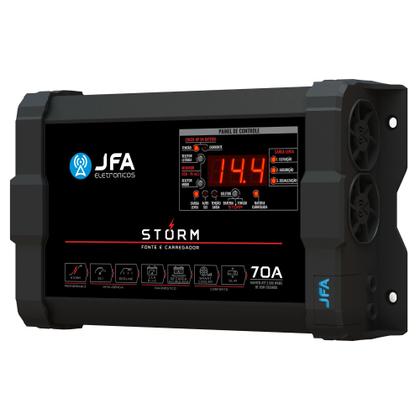 Imagem de Fonte Carregador Automotivo JFA 70a Storm Bivolt com Voltímetro Smart Charger e Diagnostico CCA