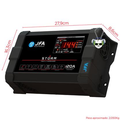 Imagem de Fonte Carregador Bateria Bivolt JFA Storm 120A Digital CCA