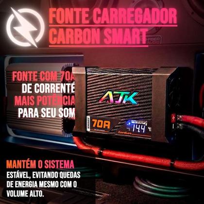 Imagem de Fonte Carregador Carbon Smart 70A Alta Potência Eficiência Bivolt 3 Modos Inteligentes de Carga-AJK