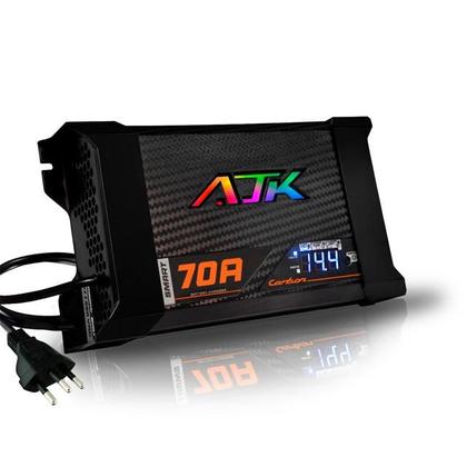 Imagem de Fonte Carregador Carbon Smart 70A Alta Potência Eficiência Bivolt 3 Modos Inteligentes de Carga-AJK