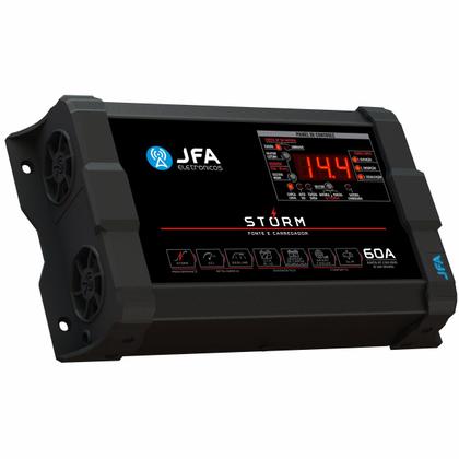 Imagem de Fonte Carregador JFA Storm 60 Amperes Bivolt Com Voltímetro e Amperímetro