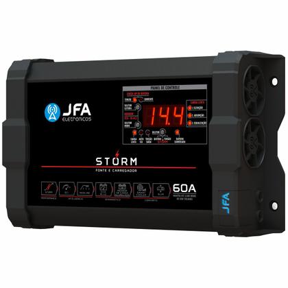 Imagem de Fonte Carregador JFA Storm 60 Amperes Bivolt Com Voltímetro e Amperímetro