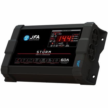 Imagem de Fonte Carregador JFA Storm 60 Amperes Bivolt Com Voltímetro e Amperímetro