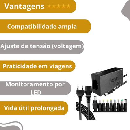 Imagem de Fonte Carregador Notebook Universal 120w 8 Pinos