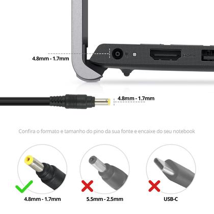 Imagem de Fonte Carregador para Notebook Itautec Infoway 7520