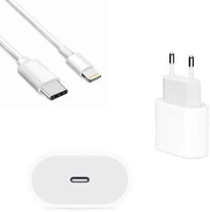 Imagem de Fonte Carregador Turbo 20W USB-C e cabo lightning compatível iPhone 14 13 12 11 8 7 6