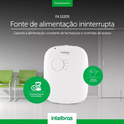 Imagem de Fonte Carregadora Carregador Alimentação Ininterrupta 12v 2a Intelbras Para Fechadura Eletroima