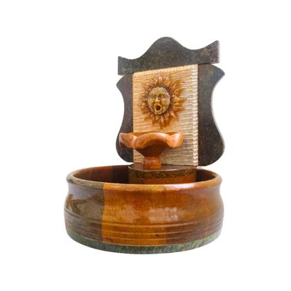 Imagem de Fonte de Água Artesanal Decorativa Cascata Sol