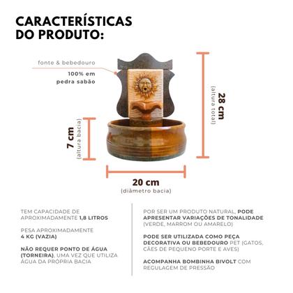 Imagem de Fonte de Água Artesanal Decorativa Cascata Sol