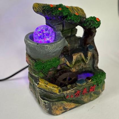 Imagem de Fonte de Água Decorativa em Cascata para Jardim, Relaxante, Umidificação Natural