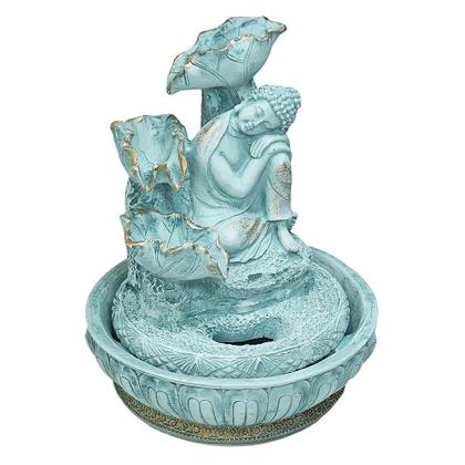 Imagem de Fonte de Água Decorativa Resina 3 Quedas do Buda Sonhador 