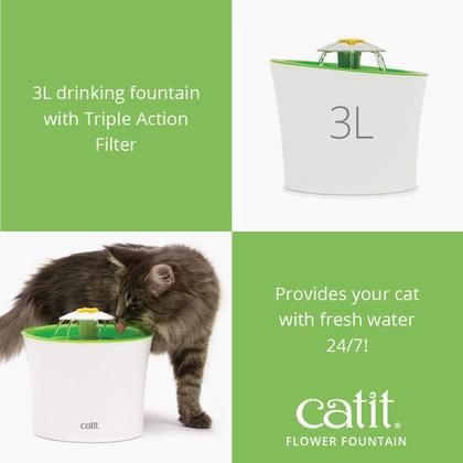 Imagem de Fonte de Água Potável Catit Flower 3L para Gatos - Com Filtro