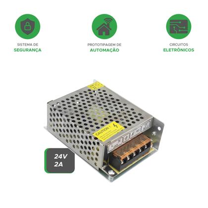 Imagem de Fonte De Alimentação 24v 2a 48w Chaveada 110/220v Bivolt