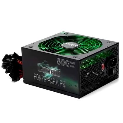 Imagem de Fonte de Alimentação ATX 500W 80Plus Com Led Para Pc Gamer