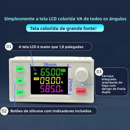 Imagem de Fonte De Alimentação CNC Estabilizada 70V 25A 1750W Conversor Buck CC CV Módulo Redutor