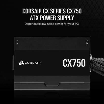 Imagem de Fonte de alimentação Corsair CX750 80 Plus Bronze 750W