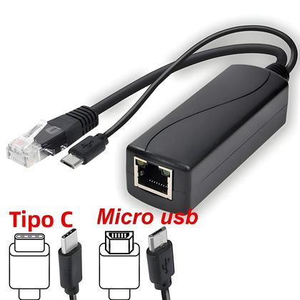Imagem de Fonte De Alimentação Splitter POE 48V Para 5V 12V Para Huawei Hikvision Bobcat Raspberry Pi Micro