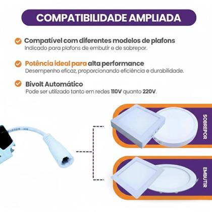 Imagem de Fonte Driver Reator Led 36w Plafon Embutir Sobrepor 600ma