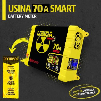 Imagem de Fonte e Carregador Usina 70A Smart 12 Volts Battery Meter Bivolt