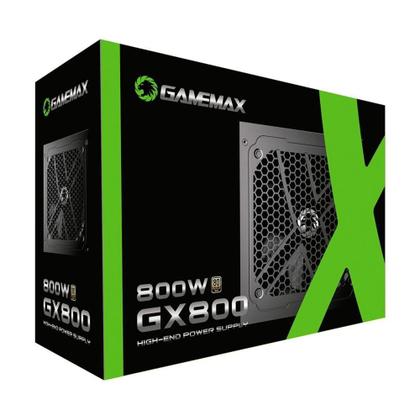 Imagem de Fonte Gamemax GX800, 800W, 80 Plus Gold - Preto - GX800WBKPSS7710BR