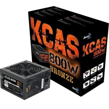 Imagem de Fonte Gamer Atx Kcas 800W 80 Plus Bronze Apfc Aerocool