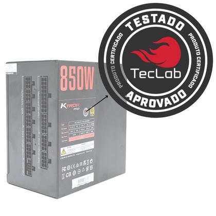 Imagem de Fonte Gamer Ktrok Hyper Thunder 850W Full Modular Gold Atx 3.1
