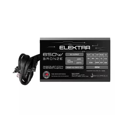 Imagem de Fonte Gamer Rise Mode Elektra 650W 80 Plus Bronze PFC Ativo Full Modular RMPSUELKM650B