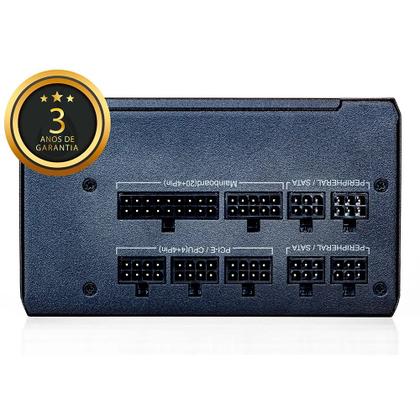 Imagem de Fonte Gamer Rise Mode Elektra 650W Bronze Full Modular PFC Ativo Preto RMPSUELKM650B