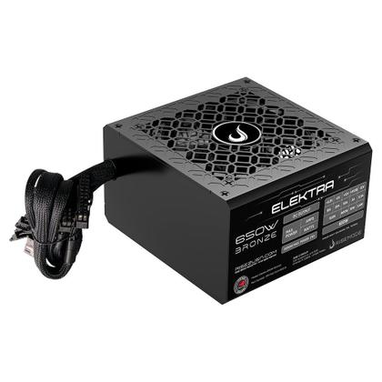 Imagem de Fonte Gamer Rise Mode Elektra, 650W, Bronze, PFC Ativo, Preto - RM-PSU-ELK-650-B