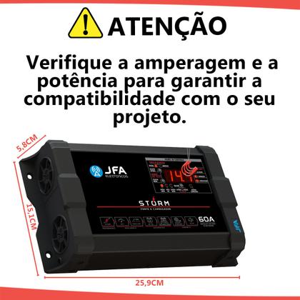 Imagem de Fonte JFA Storm 60A Bivolt Carregadora Bateria Para Som Automotivo Trio Paredão Festa Show
