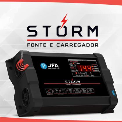 Imagem de Fonte JFA Storm Plus 200A Bivolt Carregadora de Bateria De Trio Paredão Som Automotivo Festa Show