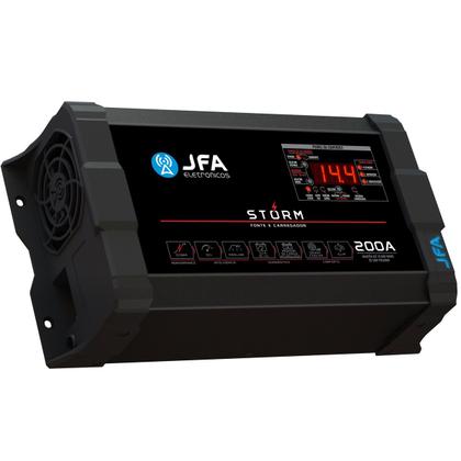 Imagem de Fonte JFA Storm Plus 200A Bivolt Carregadora de Bateria De Trio Paredão Som Automotivo Festa Show