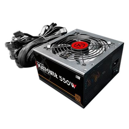 Imagem de Fonte Kalkan Max Power 550W ATX 80 Plus Bronze Cabos Flat PFC Ativo Preto