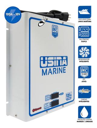 Imagem de Fonte Náutico Carregador De Bateria Usina Marine 12V 120A PFC