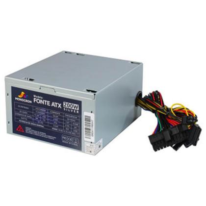 Imagem de Fonte Office Silver 200W Monocron ATX Bivolt 110-220 Operação  Silenciosa Com 5 Conectores Tipo Não Modular