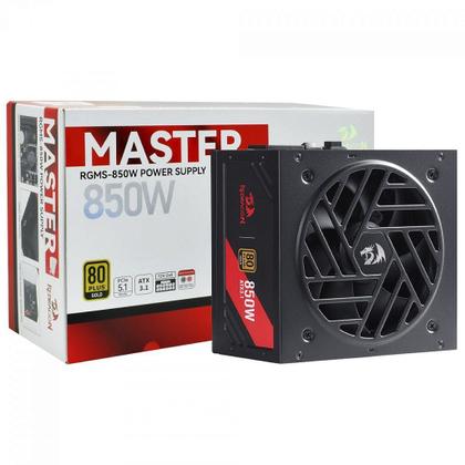 Imagem de Fonte Redragon Master RGMS 850W, 80 Plus Gold, PFC Ativo, PCIe 5.1, ATX 3.1, Full Modular, Preto