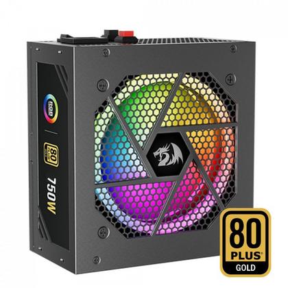 Imagem de Fonte Redragon RGPS, 750W, RGB, 80 Plus Gold, PFC Ativo, Full Modular, GC-PS006-1