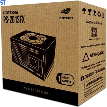 Imagem de Fonte Sfx 200W Ps-201Sfx Sem Cabo C3Tech