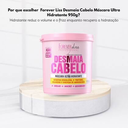 Imagem de Forever Liss Desmaia Cabelo Máscara Ultra Hidratante 950g Hidratação Intensa Maciez Brilho Controle de Frizz