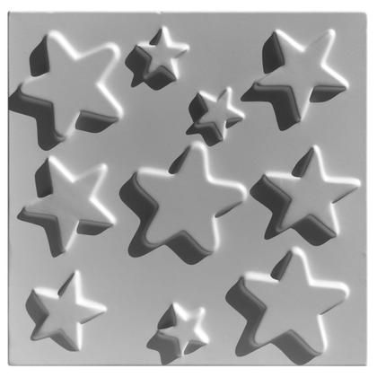 Imagem de Forma 3D Gesso e Cimento ABS - Estrelas 40x40