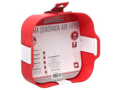 Imagem de Forma Air Fryer Quadrada Silicone 16cm Vermelha SLCN044-VM - Hauskraft
