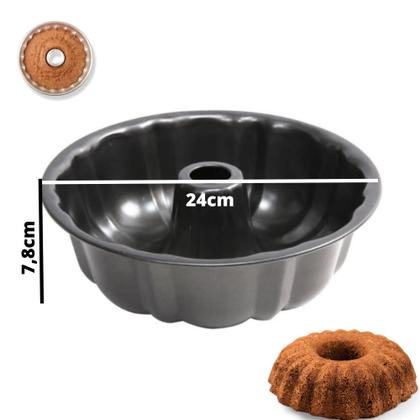 Imagem de Forma Antiaderente Com Furo no Meio Pudim Bolo Pão 24x8