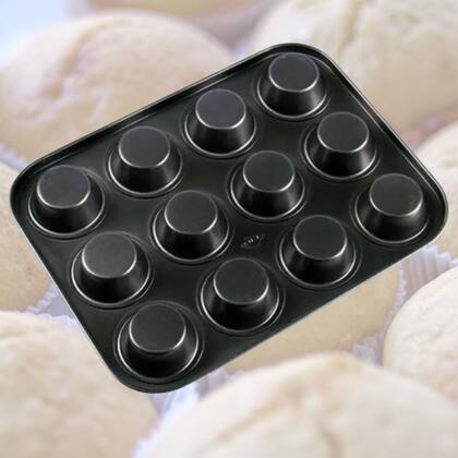 Imagem de Forma Assadeira Cupcake Pão de Queijo Muffin Empada Bolinhos Mini Tortas Quiche 12 Cavidades Antiaderente Utensílio Confeitaria Profissional