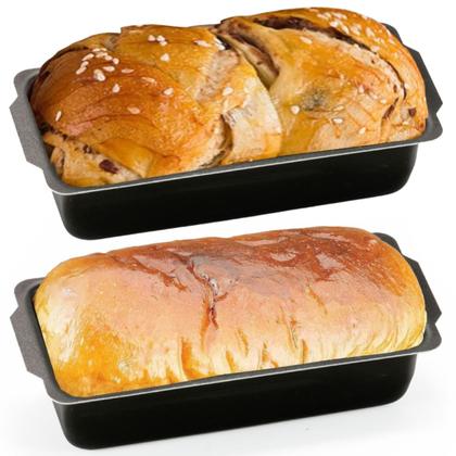 Imagem de Forma Assadeira de Pão Retangular Grande Antiaderente 2L  04 Un