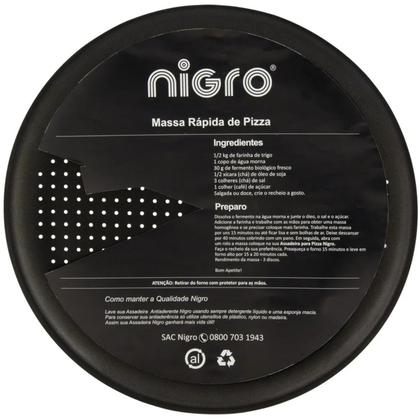 Imagem de Forma Assadeira De Pizza Antiaderente Resistente 36 Cm Nigro