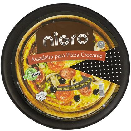 Imagem de Forma Assadeira De Pizza Antiaderente Resistente 36 Cm Nigro
