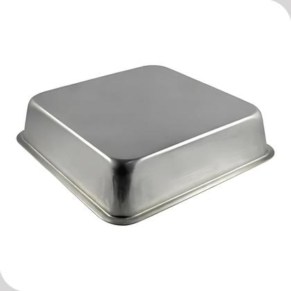 Imagem de Forma Assadeira Quadrada Polida Pequena Forninho Air fryer