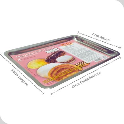 Imagem de Forma Assadeira Rasa Aluminio Retangular 41x30x2cm Jolly